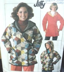 7651 Simplicity  1976 UNLINED BACK BELT HOODED KIMONO JACKET PATTERN 8-10 uncut